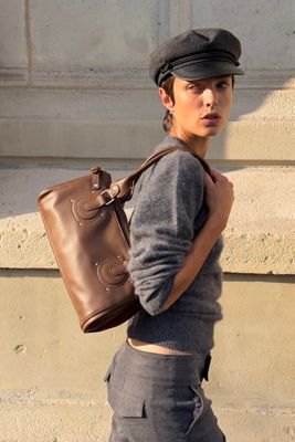 Wyeth Knox Leather Wool Newsboy Cap