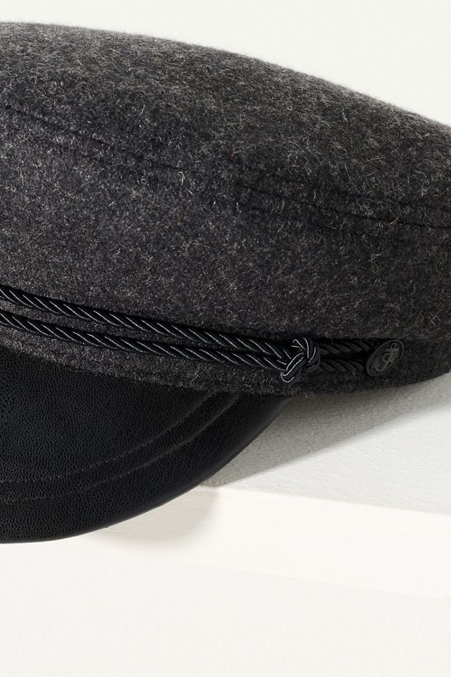 Wyeth Knox Leather Wool Newsboy Cap #3