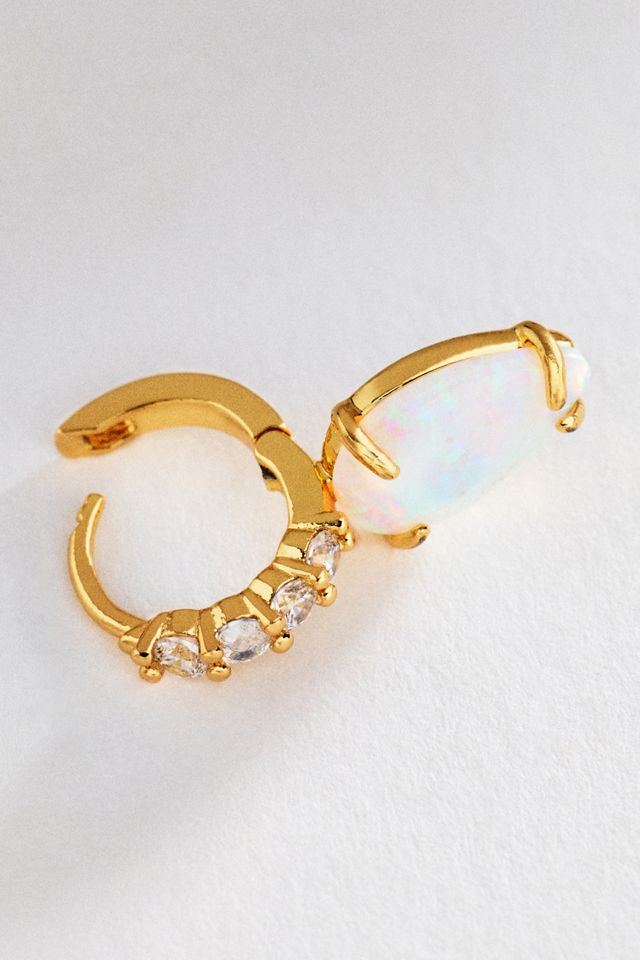 Gemstone Huggie Hoop Earrings #2