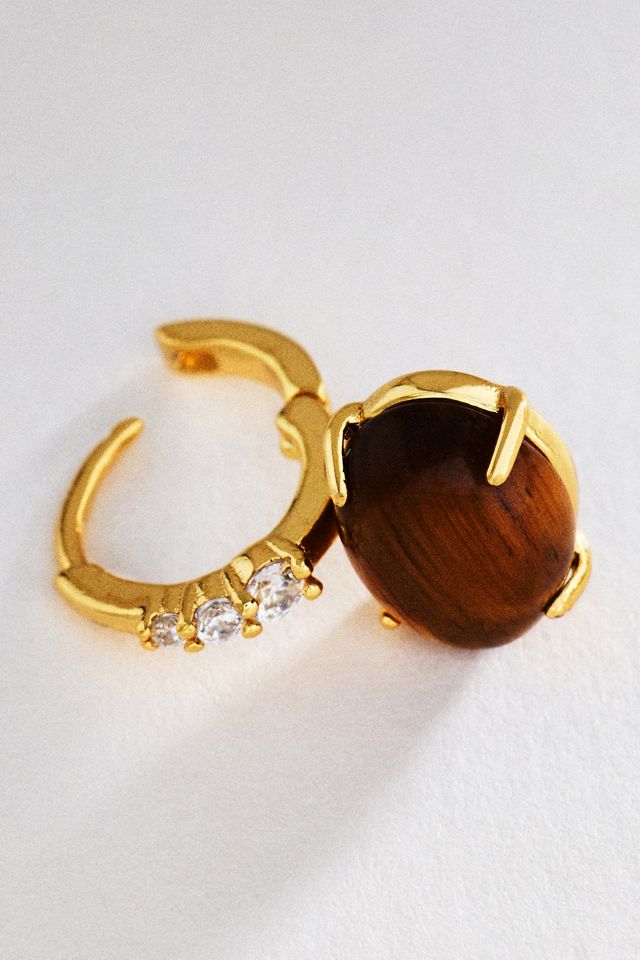 Gemstone Huggie Hoop Earrings #3