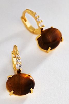 Aretes de Aro Huggie de Piedras Preciosas