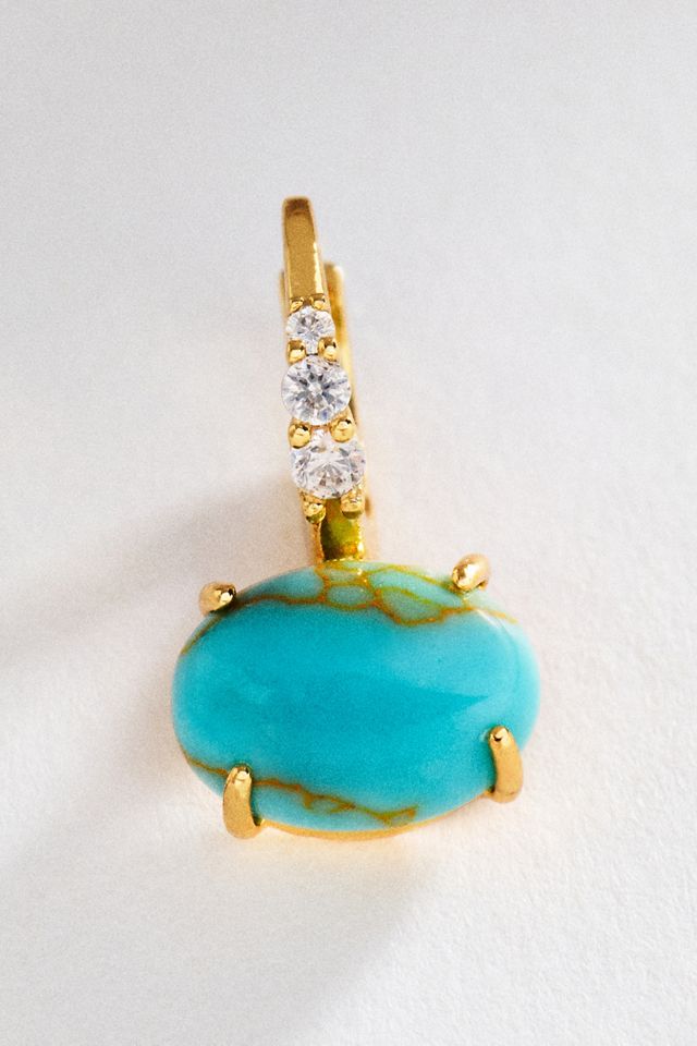 Gemstone Huggie Hoop Earrings #2