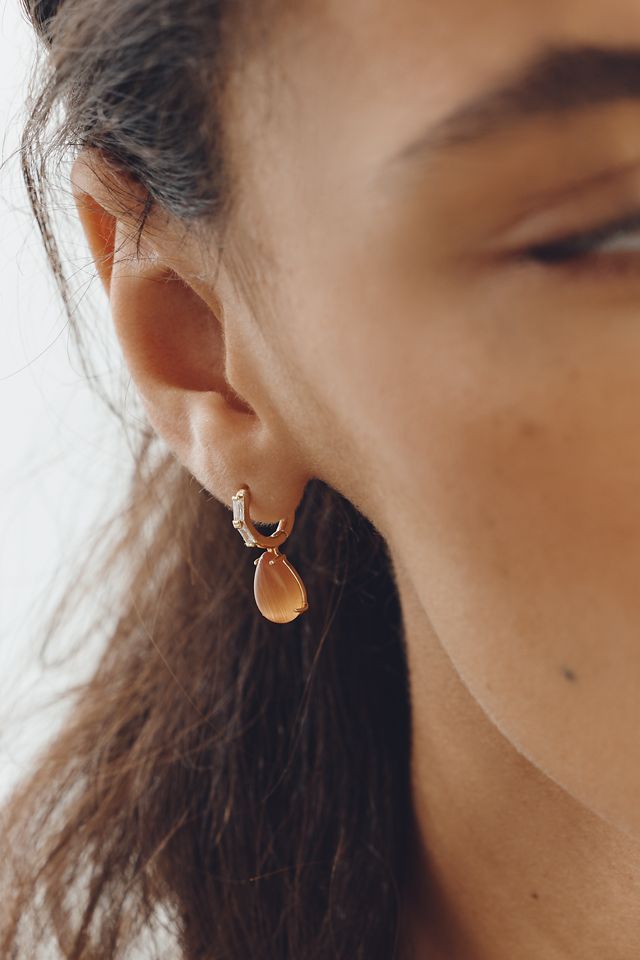 Aretes de Aro Huggie de Piedras Preciosas #4