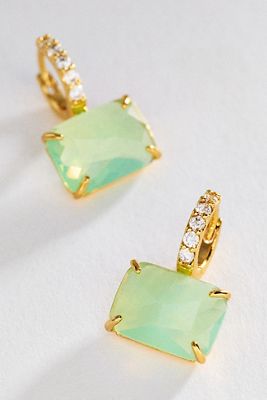Gemstone Huggie Hoop Earrings