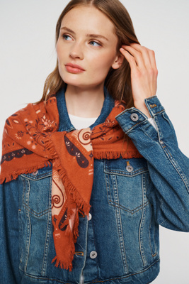 Freya Celestial Bird 100% Cashmere Large Bandana | Anthropologie