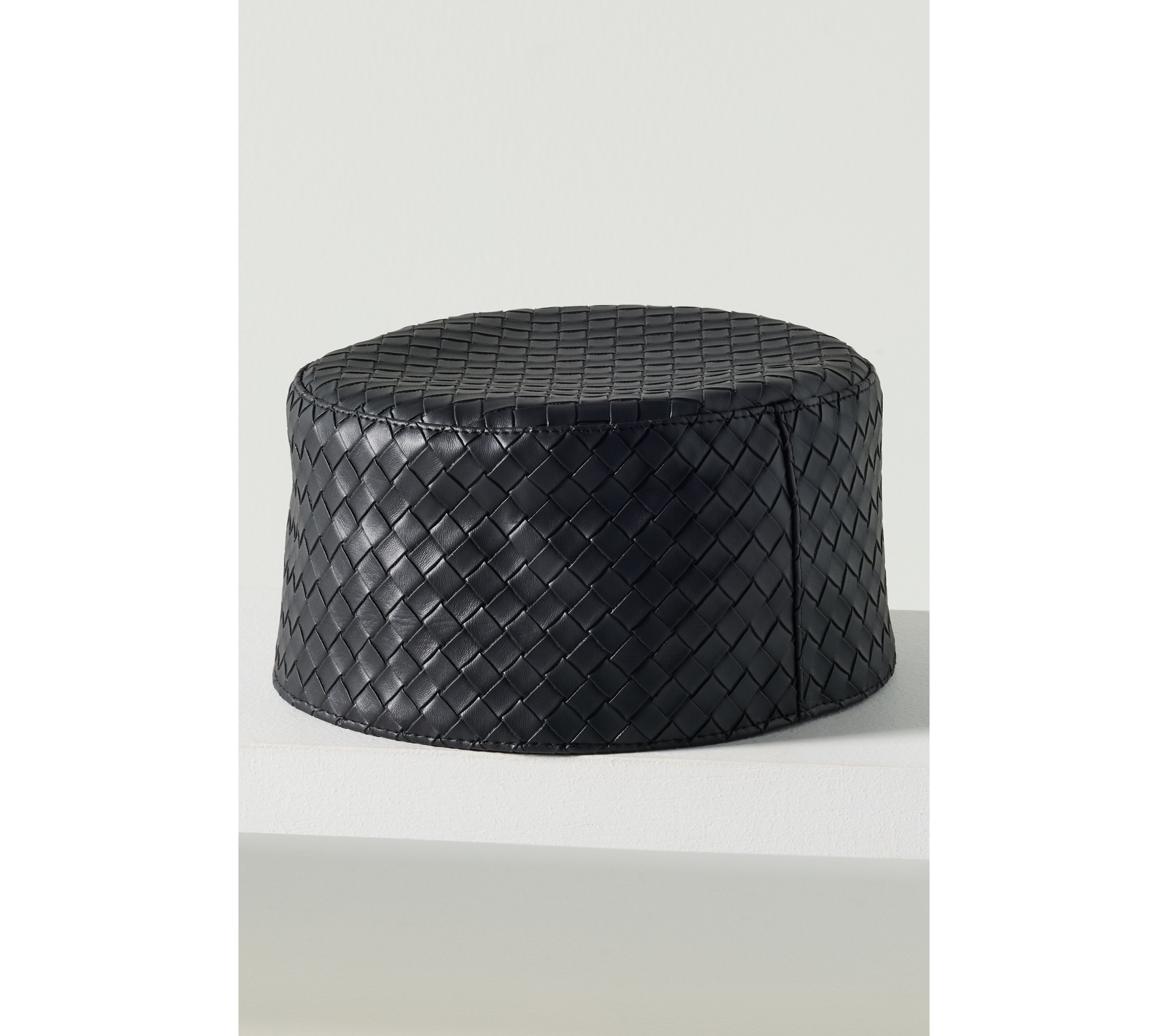 Wyeth Woven Leather Pillbox Hat