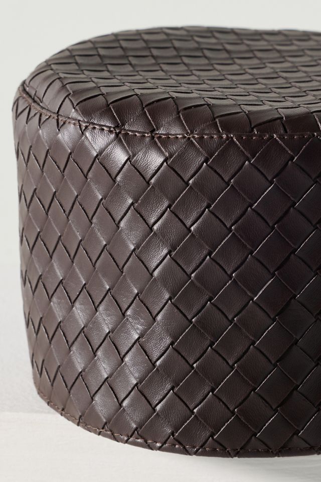 Wyeth Woven Leather Pillbox Hat #4