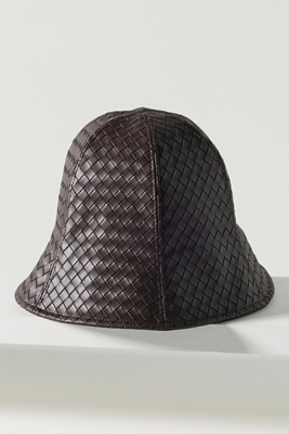 Wyeth Woven Leather Cloche In Brown