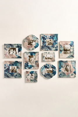 Anthropologie Printed Pattern Drench Frames, Set Of 10 In Blue