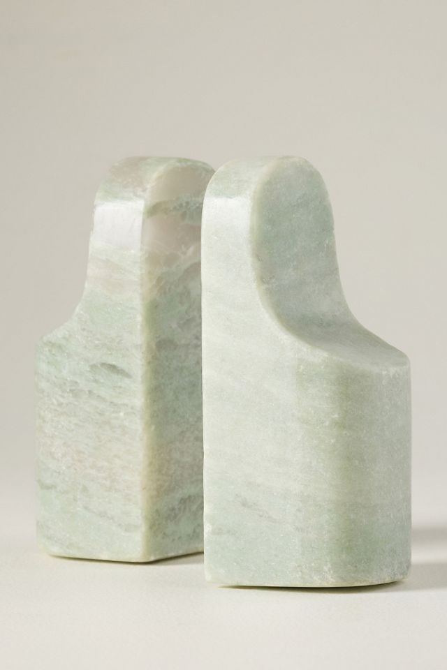 Green Marble Bookends, Set of 2 #2