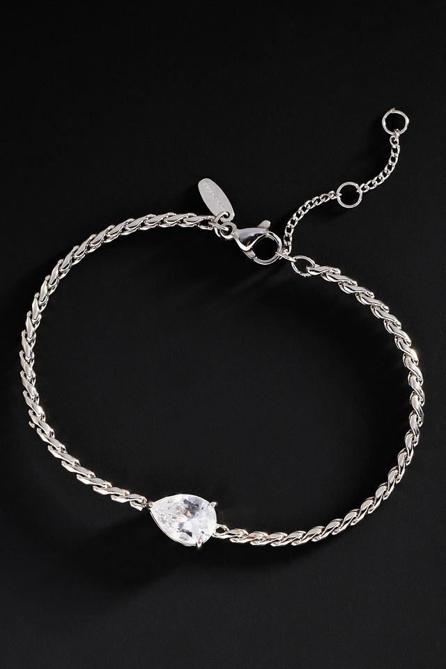 Demi-Fine Pear Crystal Bracelet #1