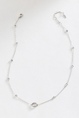 By Anthropologie Crystal Chain Necklace In Silver