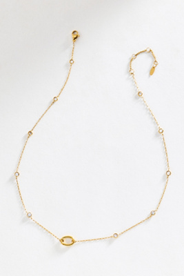 By Anthropologie Crystal Chain Necklace In Gold