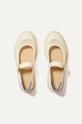Rothys The Espadrille Mary Jane Flats In White