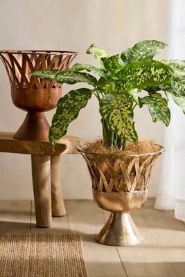 Footed Latticework Urn Planter