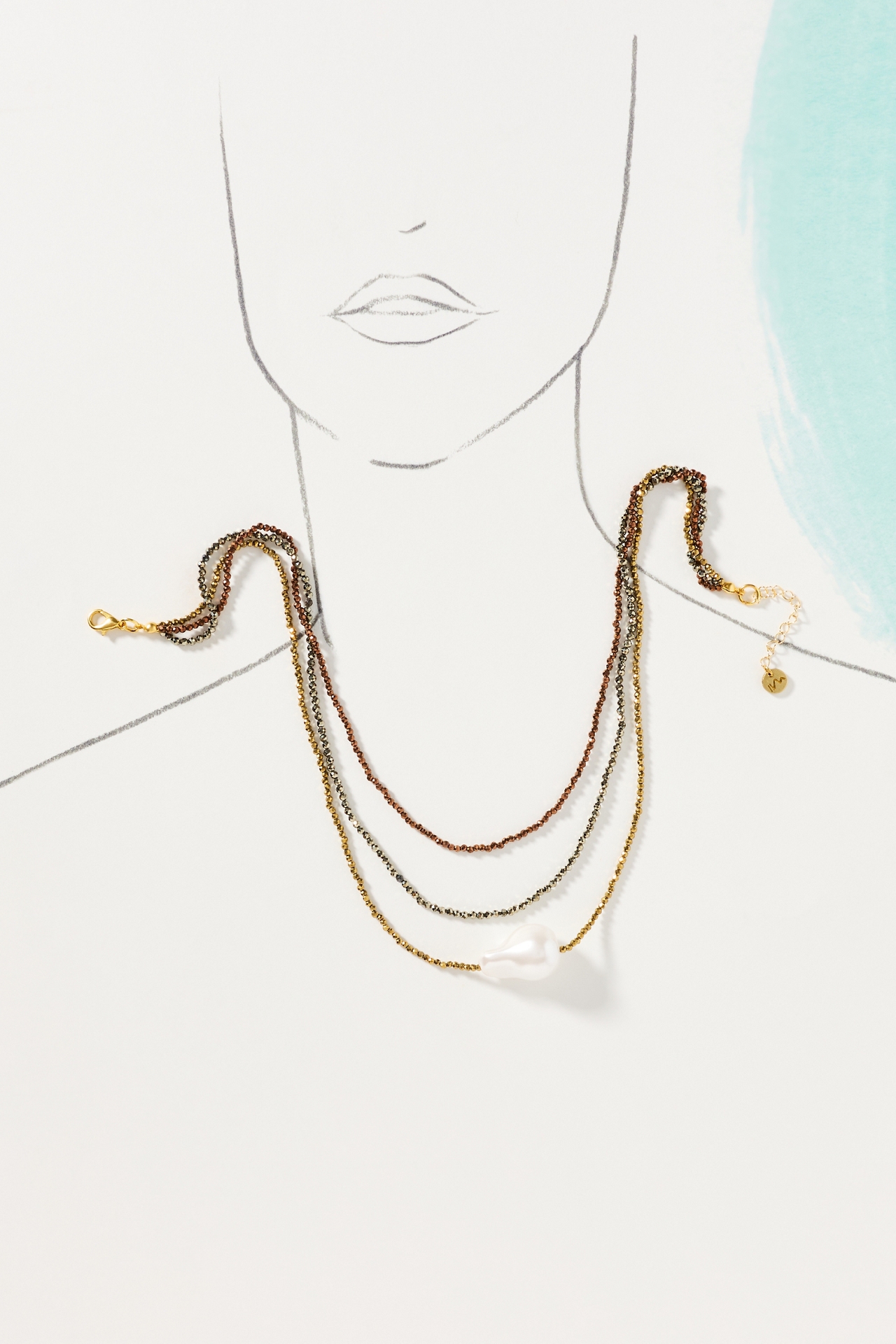 Maison Irem Triple Pearl Necklace