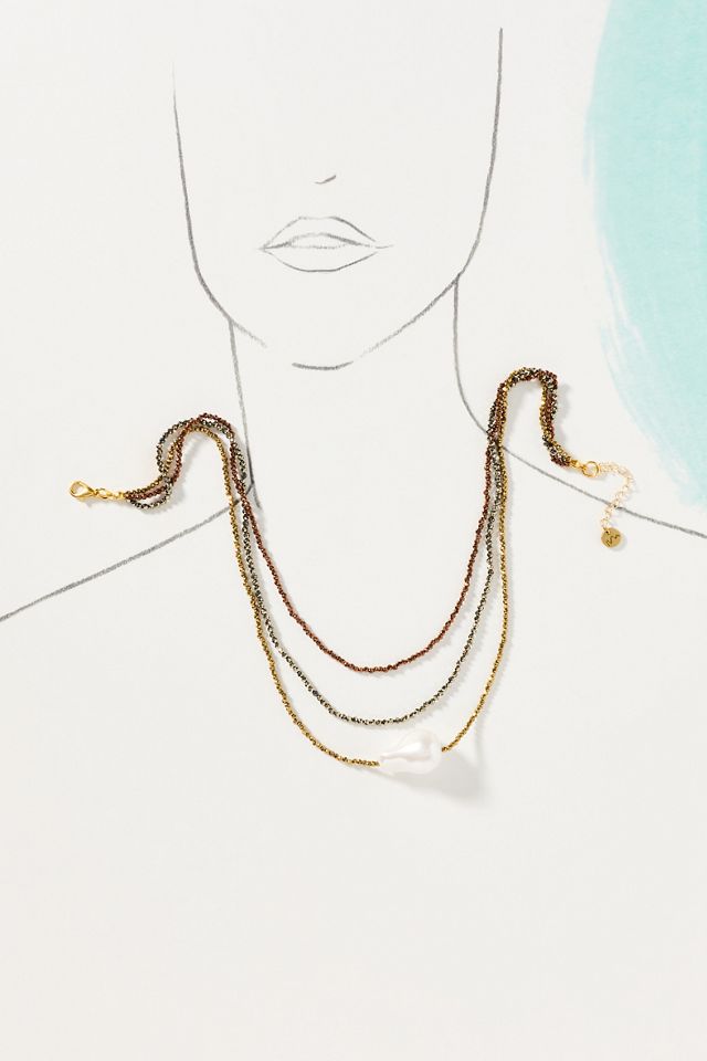 Maison Irem Triple Pearl Necklace #2