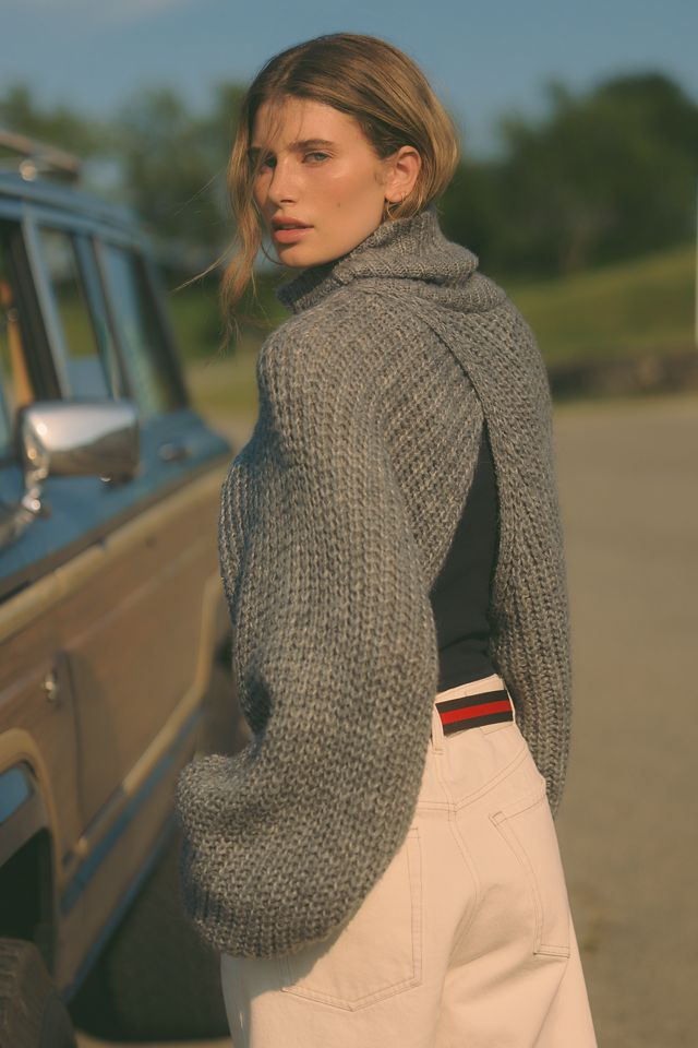 By Anthropologie Cable-Knit Draped Shrug #1