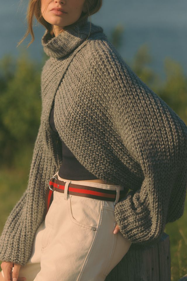 By Anthropologie Cable-Knit Draped Shrug #2