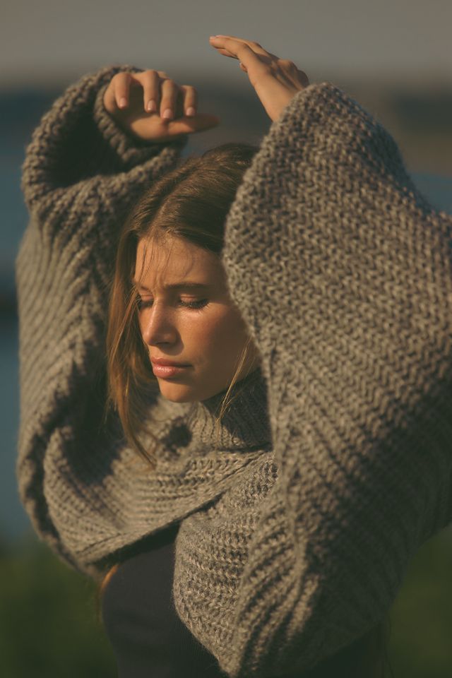 By Anthropologie Cable-Knit Draped Shrug #3