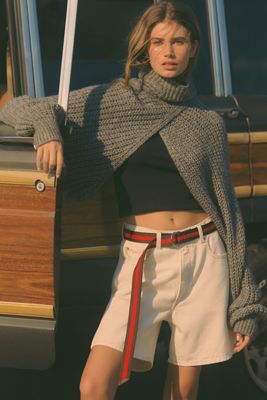 By Anthropologie Cable-Knit Draped Shrug