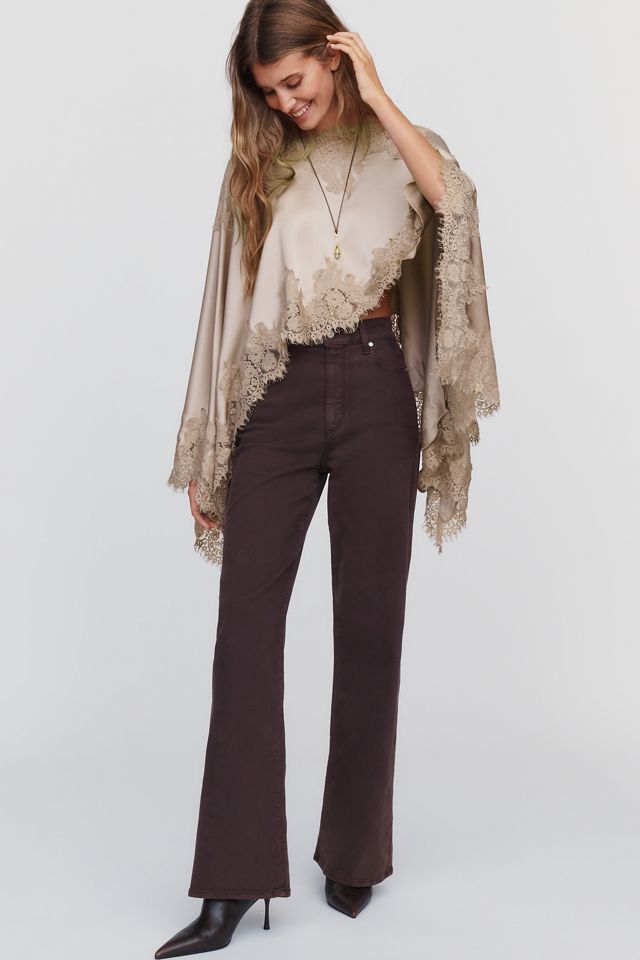 By Anthropologie Satin Lace Poncho #1