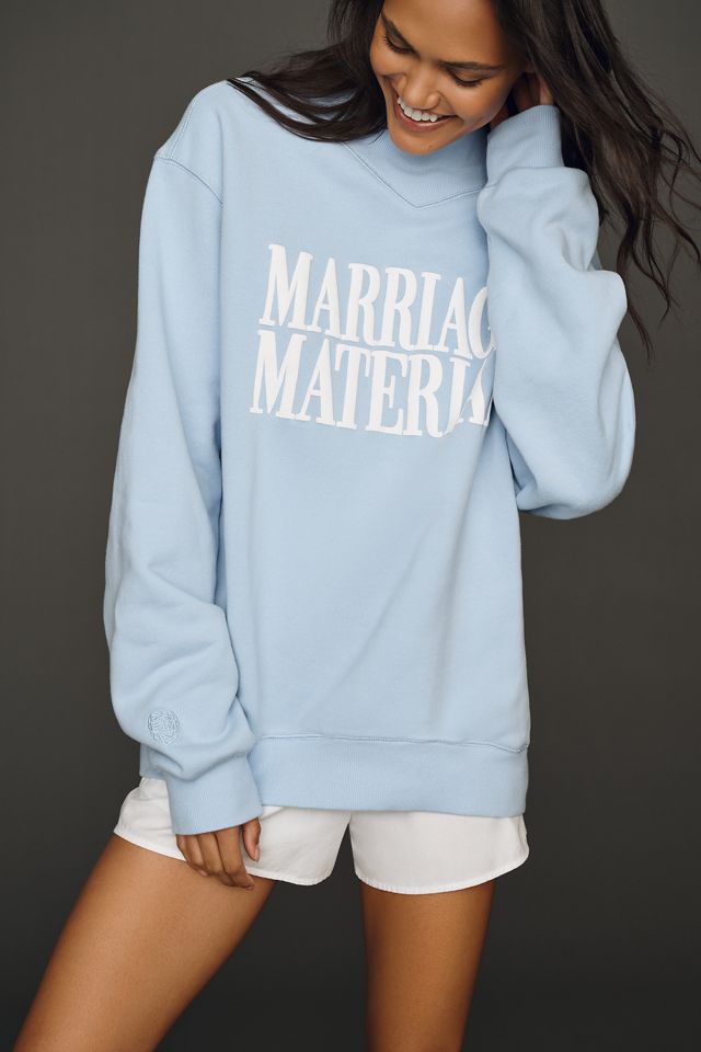 BRIDEMERCH Marriage Material Cotton Mockneck Sweatshirt #1