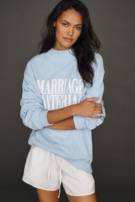 BRIDEMERCH Marriage Material Cotton Mockneck Sweatshirt