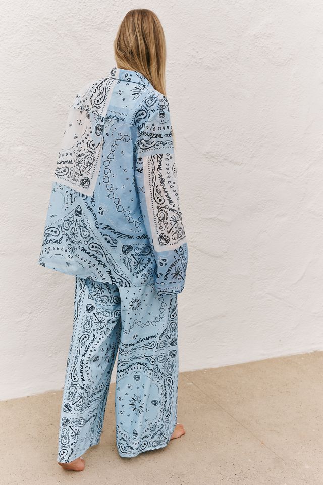 BRIDEMERCH Bandana Cotton Wide-Leg Beach Pants #2