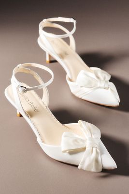 Bella Belle Bow Ankle-Strap Kitten Heels