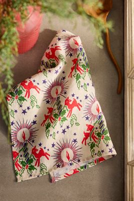 Festive Fawn Dish Towel