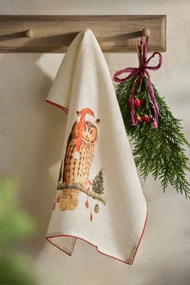 Holiday Owl Dish Towel