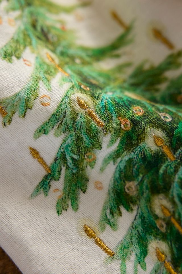 Candlelit Christmas Tree Dish Towel #1