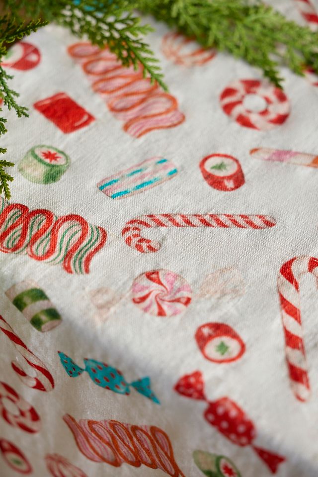 Vintage Candy Linen Table Runner #1