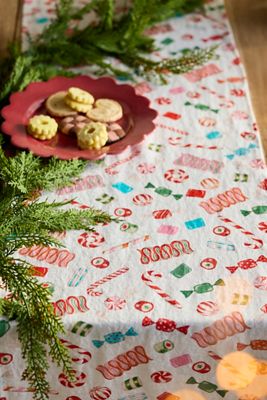 Vintage Candy Linen Table Runner
