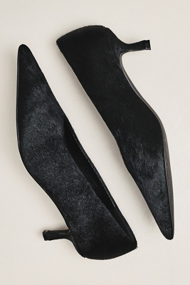 Silent D Dais Pointed Toe Kitten Heels In Black