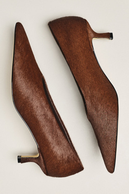 Silent D Dais Pointed Toe Kitten Heels In Brown