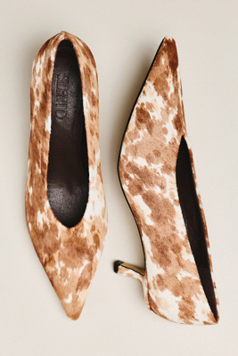 Silent D Dais Pointed Toe Kitten Heels In Brown