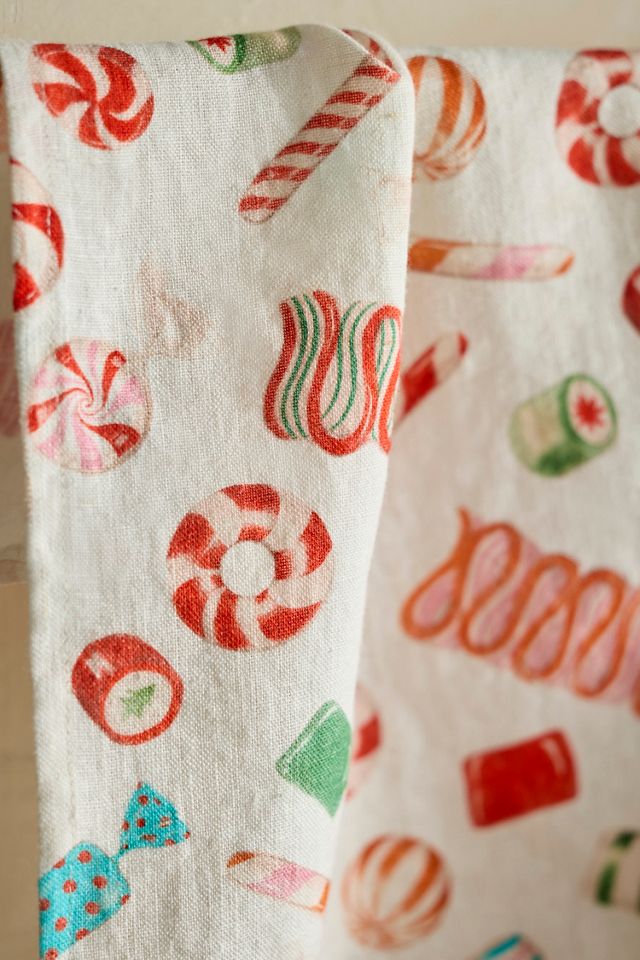 Vintage Candy Linen Dish Towel #1