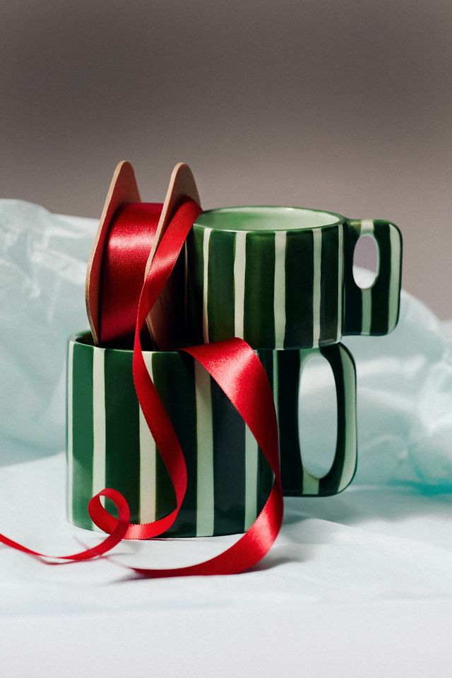 Sloane Stoneware Striped Espresso Cup #1