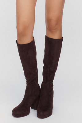 Silent D Georgia Platform Tall Boots In Brown