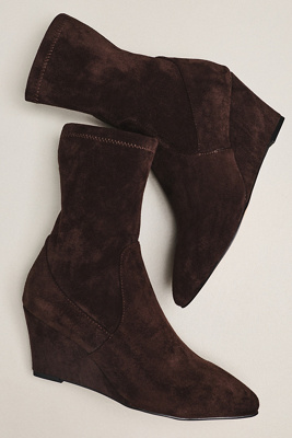 Silent D Cozama Wedge Boots In Brown