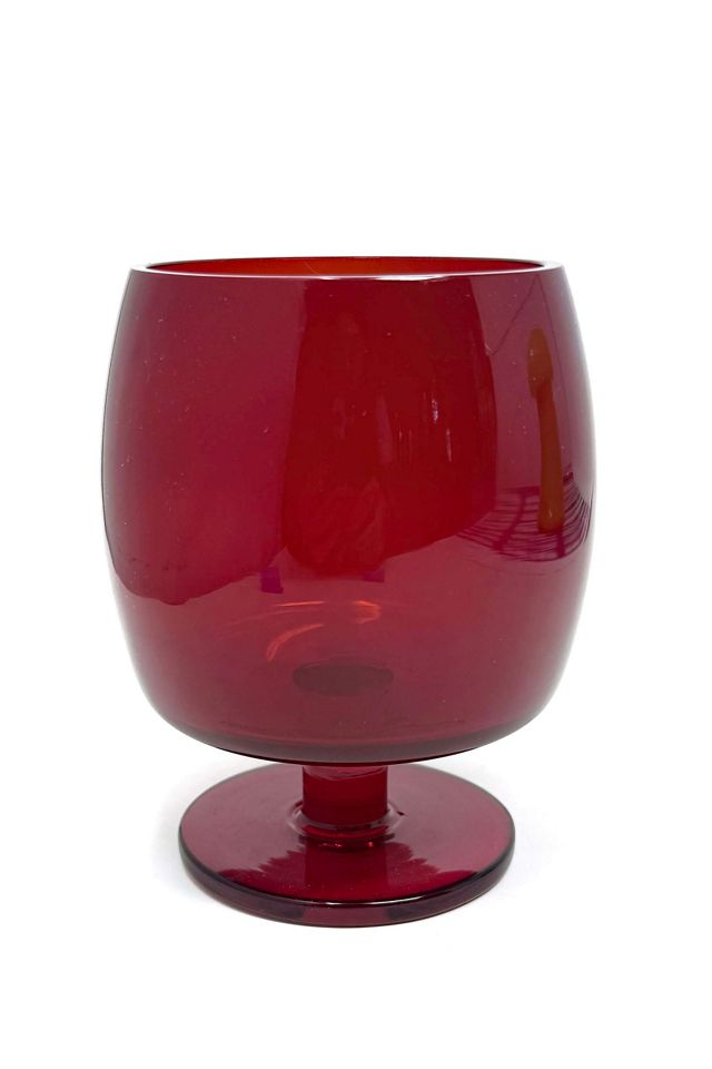 Old Flame Candle Co. Vintage MCM Modernist Ruby Glassware #2
