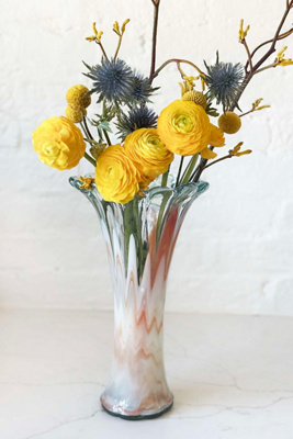Old Flame Candle Co. Vintage Murano Blown Scalloped Vase | AnthroHome