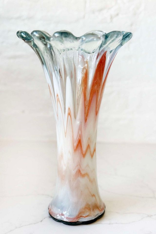Old Flame Candle Co. Vintage Murano Blown Scalloped Vase | AnthroHome