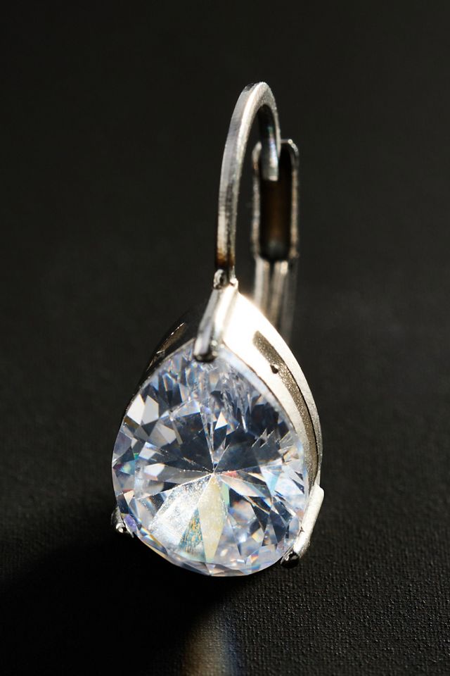 By Anthropologie Demi-Fine Pear Crystal Earrings #1