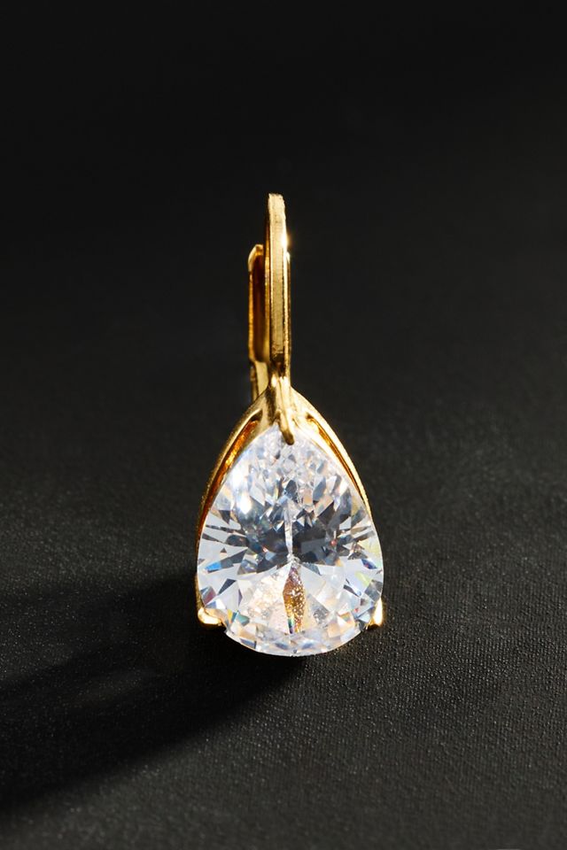 By Anthropologie Demi-Fine Pear Crystal Earrings #1