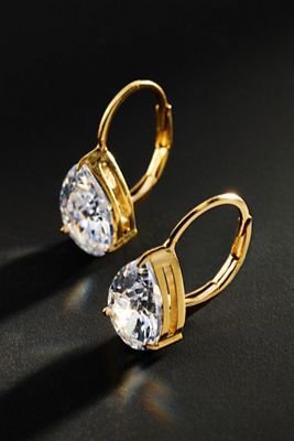 By Anthropologie Demi-Fine Pear Crystal Earrings