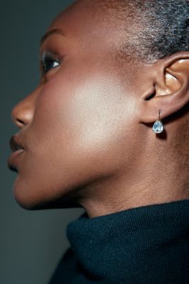 By Anthropologie Demi-Fine Pear Crystal Earrings