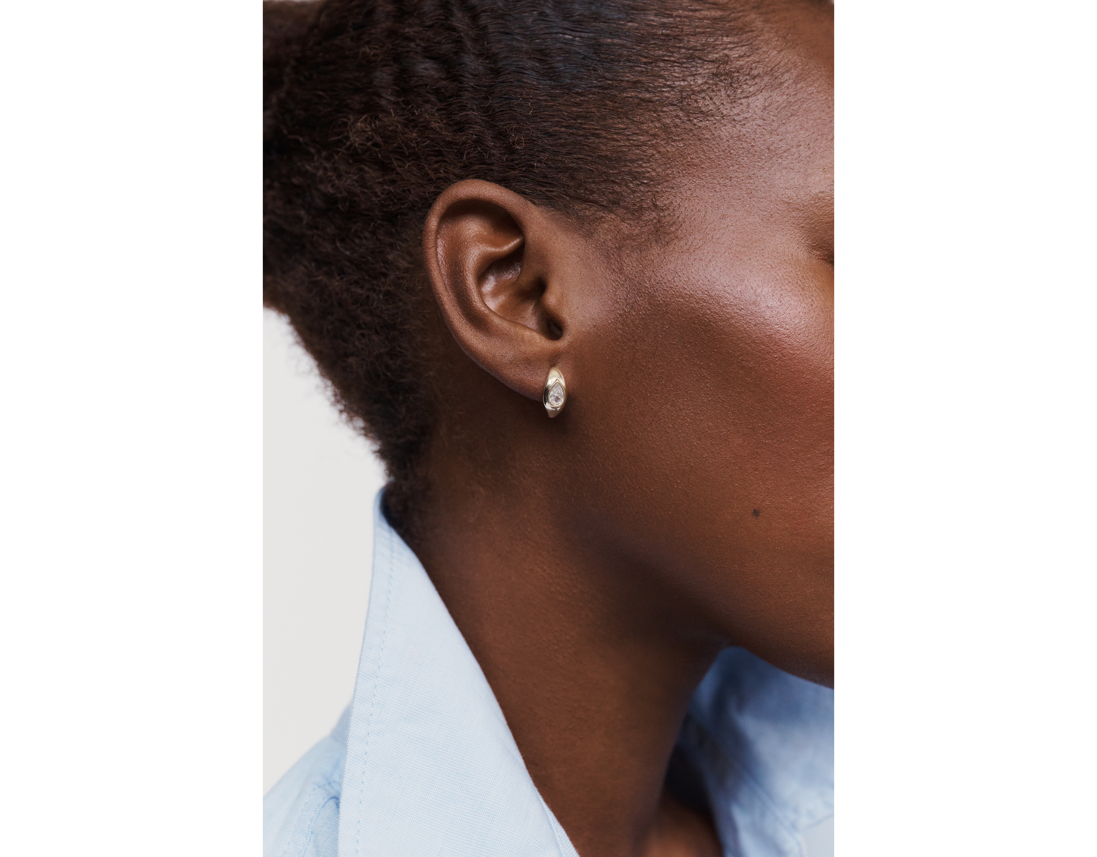 By Anthropologie Demi-Fine Pear Bezel Earrings